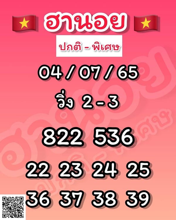 เลขเด็ดหวยฮานอย แนวทางหวยฮานอยวันนี้ 04 กค 65