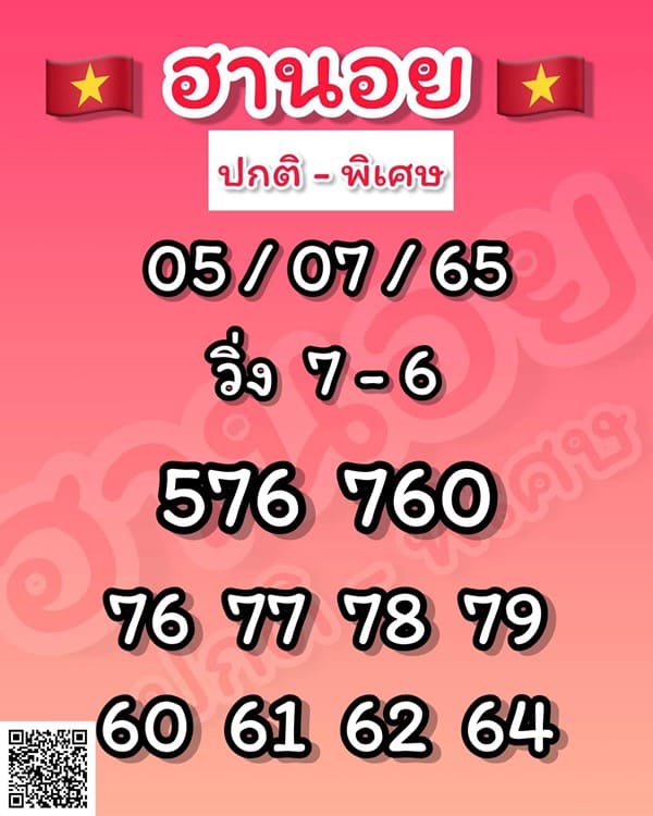 เลขเด็ดหวยฮานอย แนวทางหวยฮานอยวันนี้ 05 กค 65
