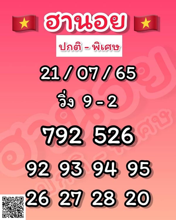 เลขเด็ดหวยฮานอย แนวทางหวยฮานอยวันนี้ 21 กค 65