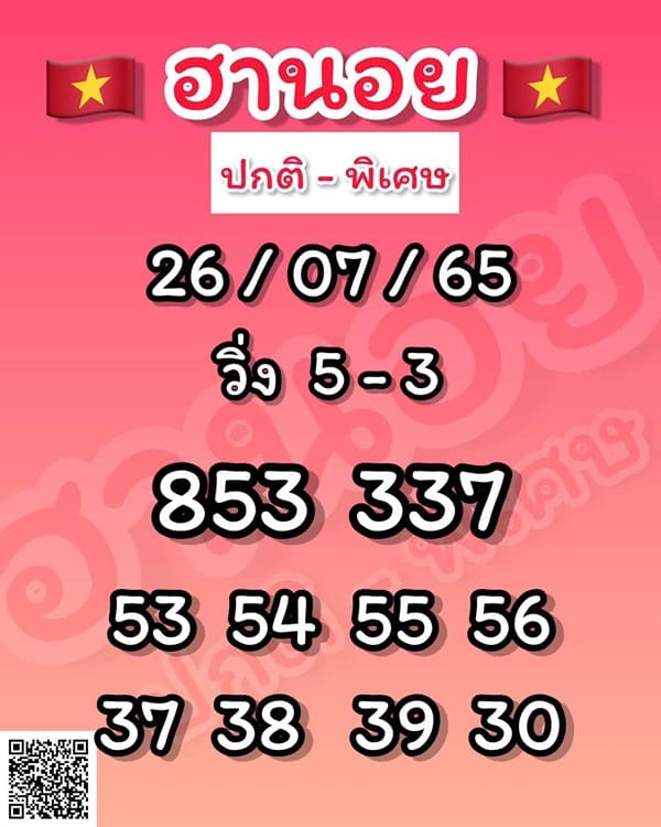 เลขเด็ดหวยฮานอย แนวทางหวยฮานอยวันนี้ 26 กค 65