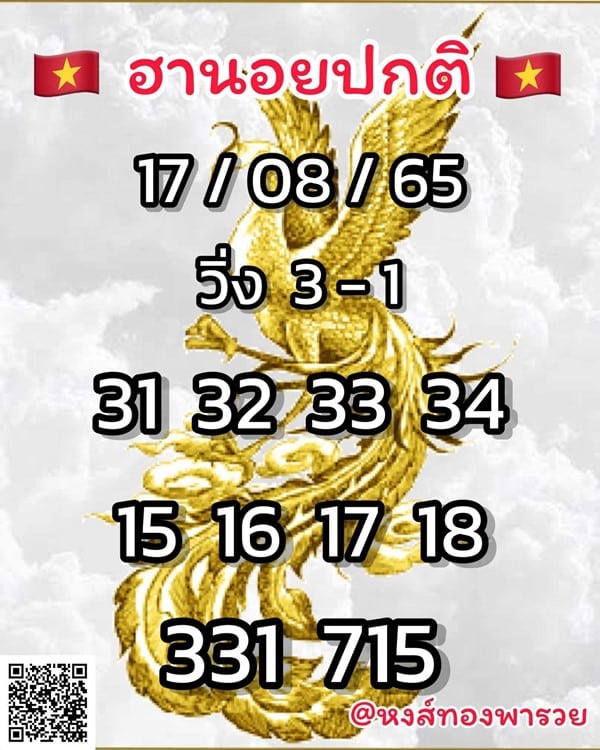เลขเด็ดหวยฮานอย แนวทางหวยฮานอยวันนี้ 17 สค 65