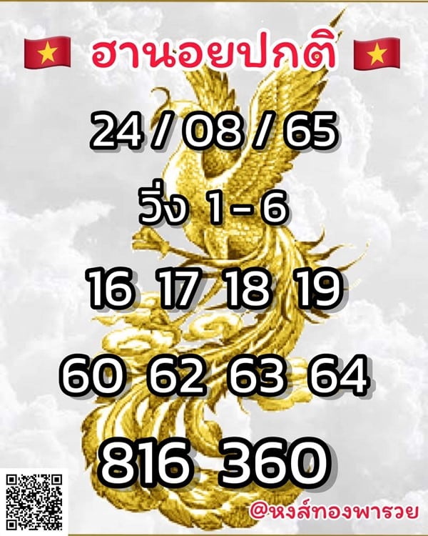 เลขเด็ดหวยฮานอย แนวทางหวยฮานอยวันนี้ 24 สค 65