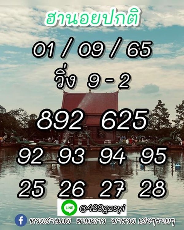 เลขเด็ดหวยฮานอย แนวทางหวยฮานอยวันนี้ 01 กย 65