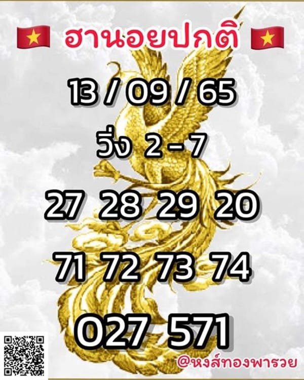เลขเด็ดหวยฮานอย แนวทางหวยฮานอยวันนี้ 13 กย 65