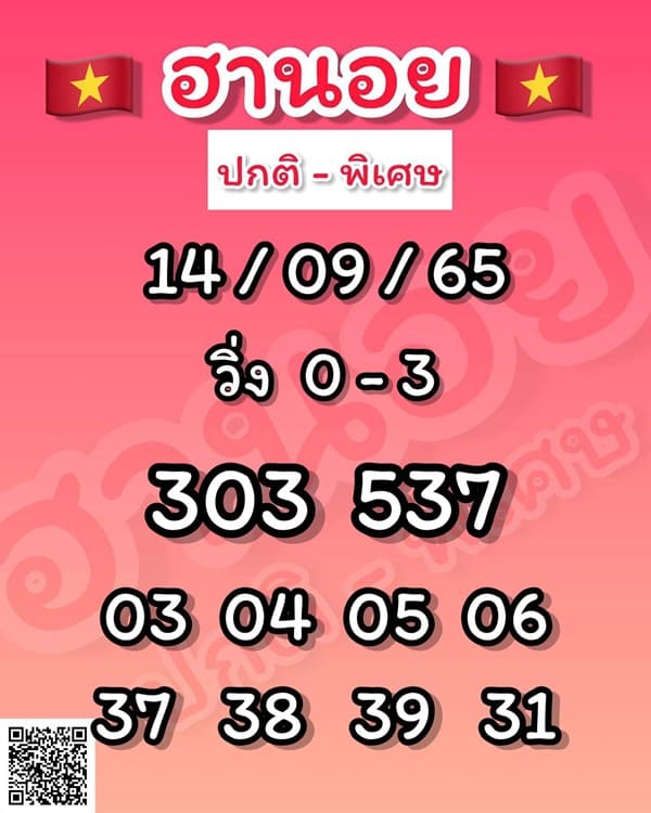 เลขเด็ดหวยฮานอย แนวทางหวยฮานอยวันนี้ 14 กย 65