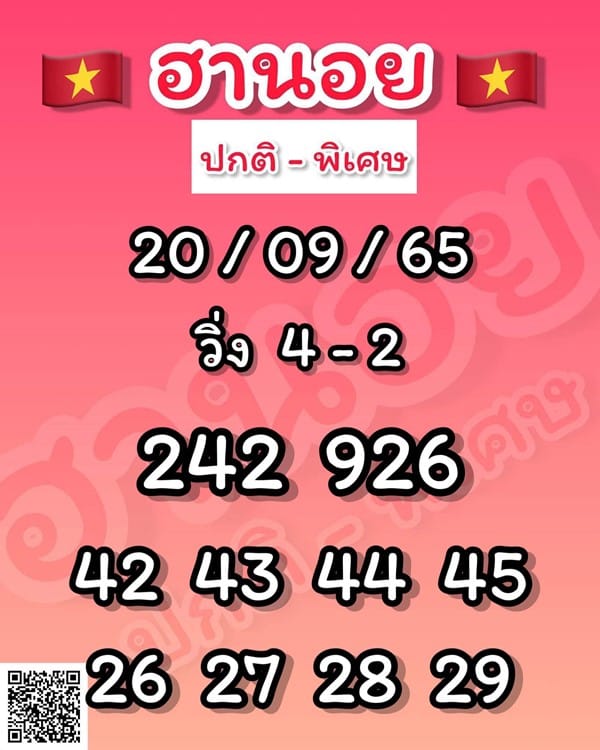 เลขเด็ดหวยฮานอย แนวทางหวยฮานอยวันนี้ 20 กย 65