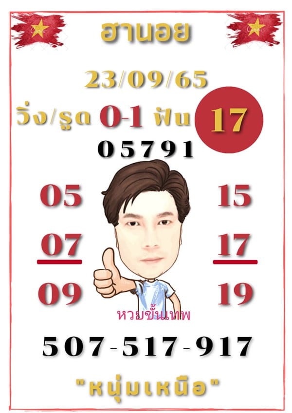 เลขเด็ดหวยฮานอย แนวทางหวยฮานอยวันนี้ 23 กย 65