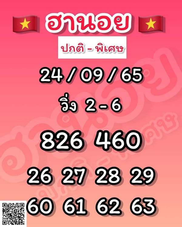 เลขเด็ดหวยฮานอย แนวทางหวยฮานอยวันนี้ 24 กย 65