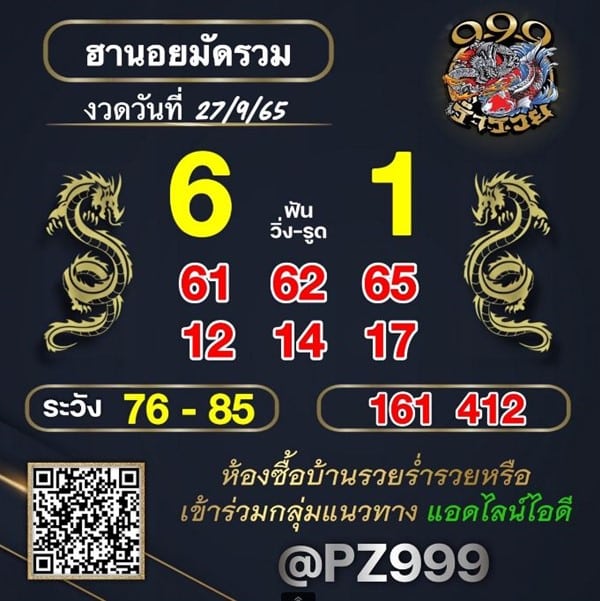 เลขเด็ดหวยฮานอย แนวทางหวยฮานอยวันนี้ 27 กย 65