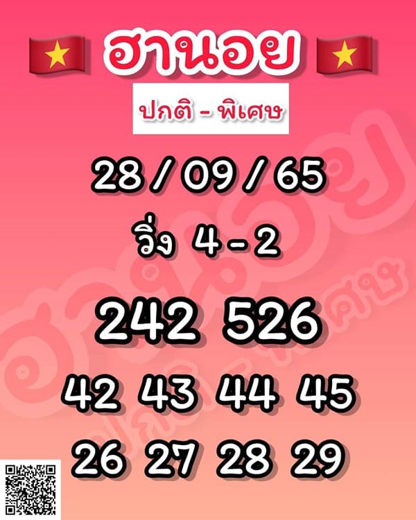 เลขเด็ดหวยฮานอย แนวทางหวยฮานอยวันนี้ 28 กย 65