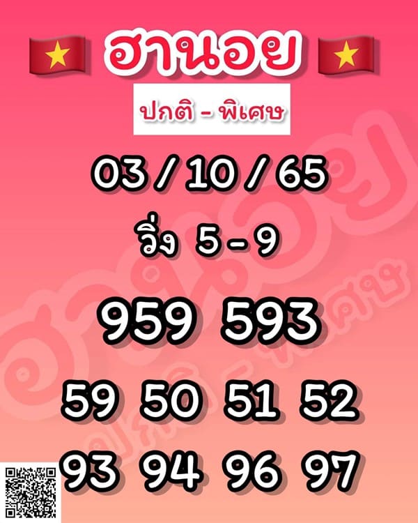 เลขเด็ดหวยฮานอย แนวทางหวยฮานอยวันนี้ 03 ตค 65