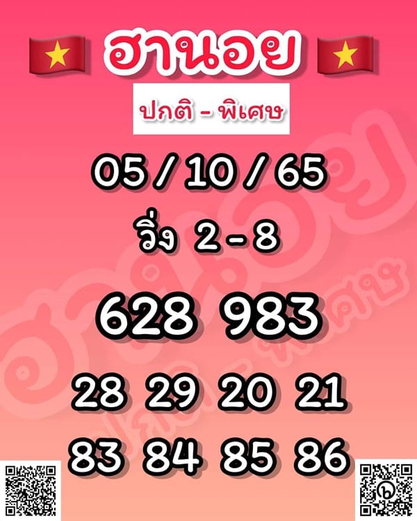 เลขเด็ดหวยฮานอย แนวทางหวยฮานอยวันนี้ 05 ตค 65