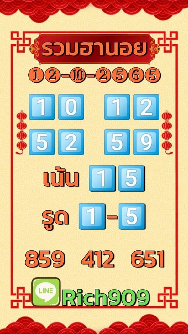 เลขเด็ดหวยฮานอย แนวทางหวยฮานอยวันนี้ 12 ตค 65