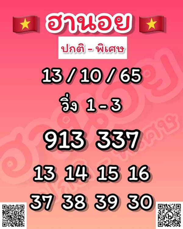 เลขเด็ดหวยฮานอย แนวทางหวยฮานอยวันนี้ 13 ตค 65