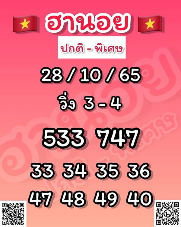 เลขเด็ดหวยฮานอย แนวทางหวยฮานอยวันนี้ 28 ตค 65