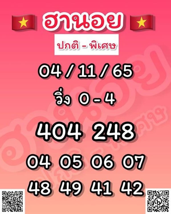 เลขเด็ดหวยฮานอย แนวทางหวยฮานอยวันนี้ 04 พย 65