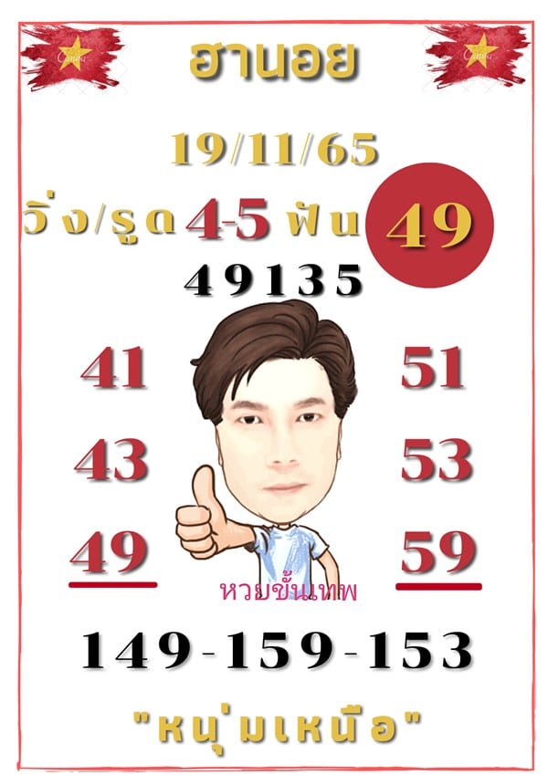 เลขเด็ดหวยฮานอย แนวทางหวยฮานอยวันนี้ 19 พย 65