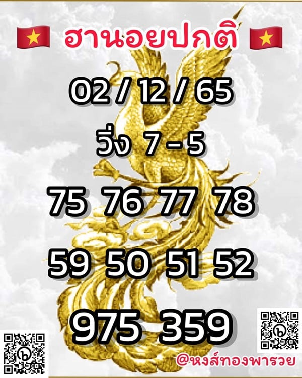 เลขเด็ดหวยฮานอย แนวทางหวยฮานอยวันนี้ 02 ธค 65