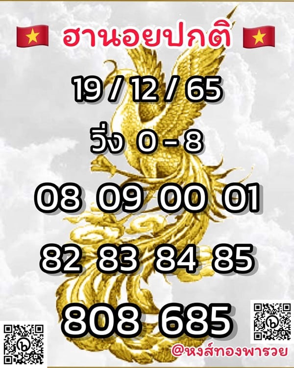 เลขเด็ดหวยฮานอย แนวทางหวยฮานอยวันนี้ 19 ธค 65