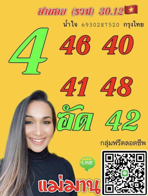 เลขเด็ดหวยฮานอย แนวทางหวยฮานอยวันนี้ 30 ธค 65
