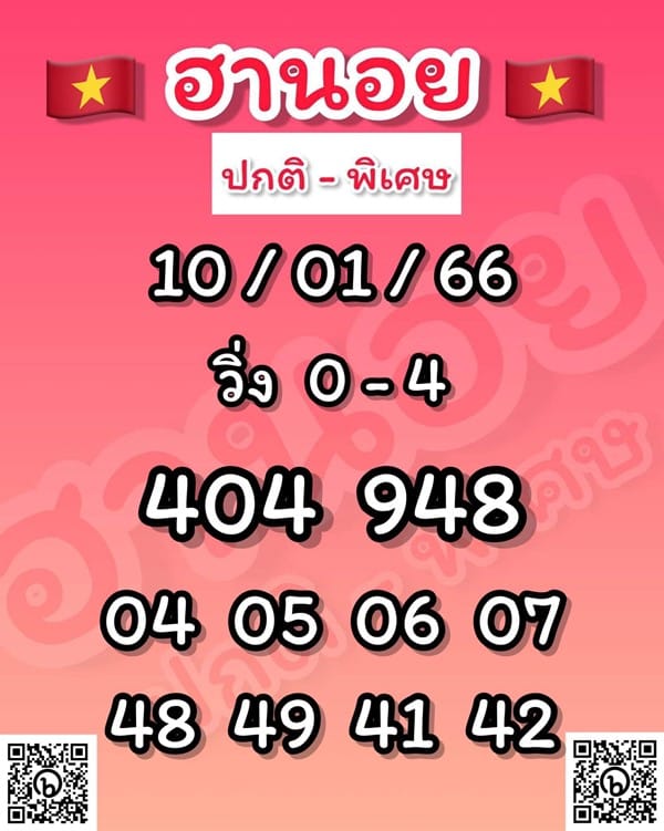 เลขเด็ดหวยฮานอย แนวทางหวยฮานอยวันนี้ 10 มค 66