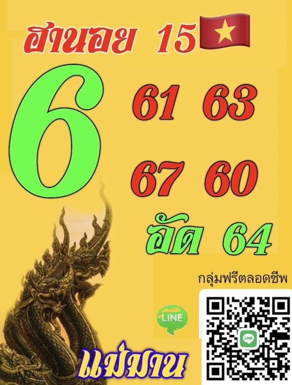 เลขเด็ดหวยฮานอย แนวทางหวยฮานอยวันนี้ 15 มค 66