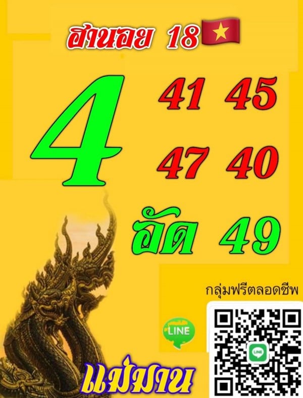 เลขเด็ดหวยฮานอย แนวทางหวยฮานอยวันนี้ 18 มค 66
