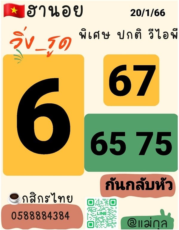 เลขเด็ดหวยฮานอย แนวทางหวยฮานอยวันนี้ 20 มค 66