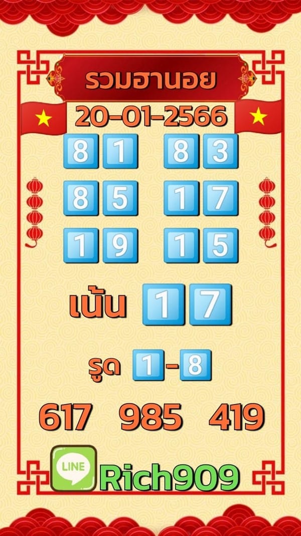 เลขเด็ดหวยฮานอย แนวทางหวยฮานอยวันนี้ 20 มค 66