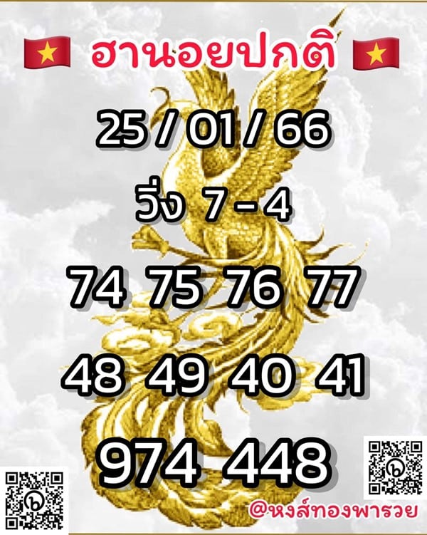 เลขเด็ดหวยฮานอย แนวทางหวยฮานอยวันนี้ 25 มค 66