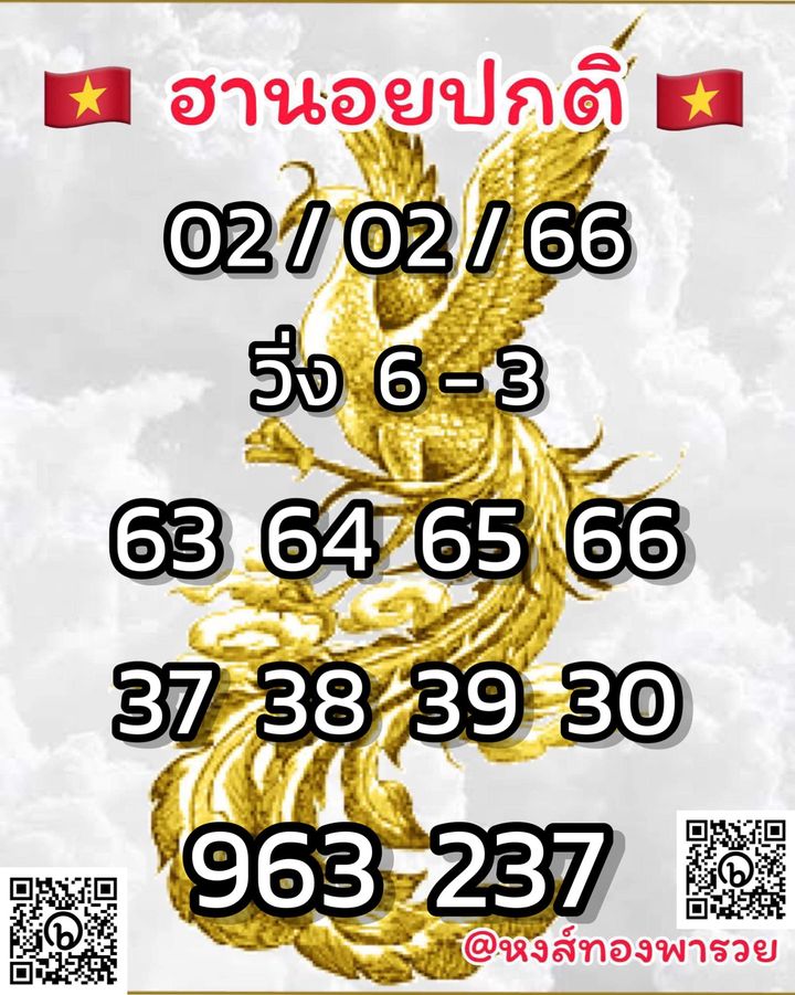 เลขเด็ดหวยฮานอย แนวทางหวยฮานอยวันนี้ 02 กพ 66