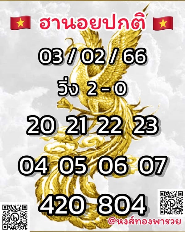 เลขเด็ดหวยฮานอย แนวทางหวยฮานอยวันนี้ 03 กพ 66