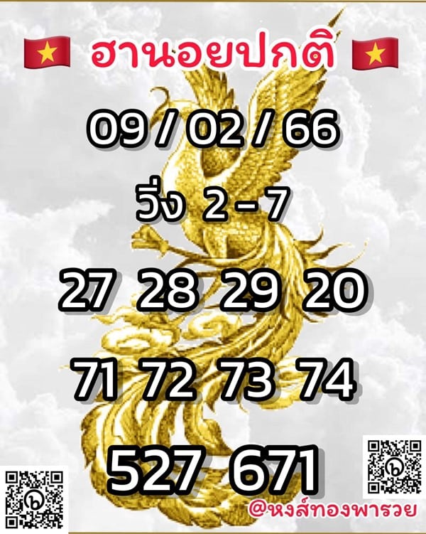 เลขเด็ดหวยฮานอย แนวทางหวยฮานอยวันนี้ 09 กพ 66
