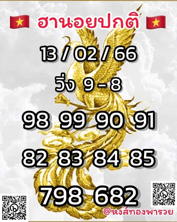 เลขเด็ดหวยฮานอย แนวทางหวยฮานอยวันนี้ 13 กพ 66