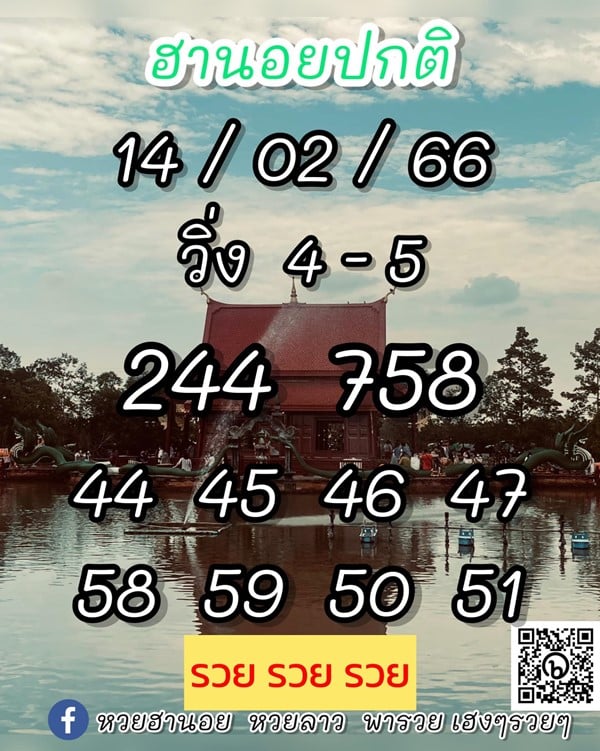 เลขเด็ดหวยฮานอย แนวทางหวยฮานอยวันนี้ 14 กพ 66