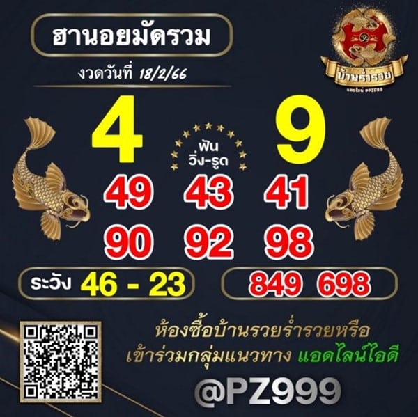 เลขเด็ดหวยฮานอย แนวทางหวยฮานอยวันนี้ 18 กพ 66