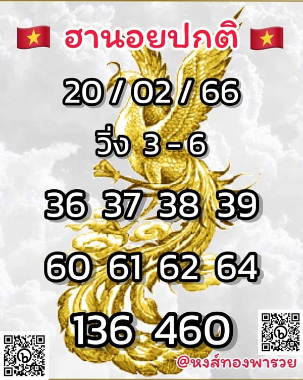 เลขเด็ดหวยฮานอย แนวทางหวยฮานอยวันนี้ 20 กพ 66