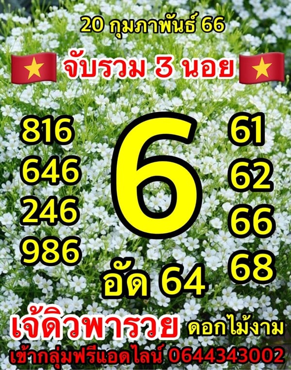เลขเด็ดหวยฮานอย แนวทางหวยฮานอยวันนี้ 20 กพ 66