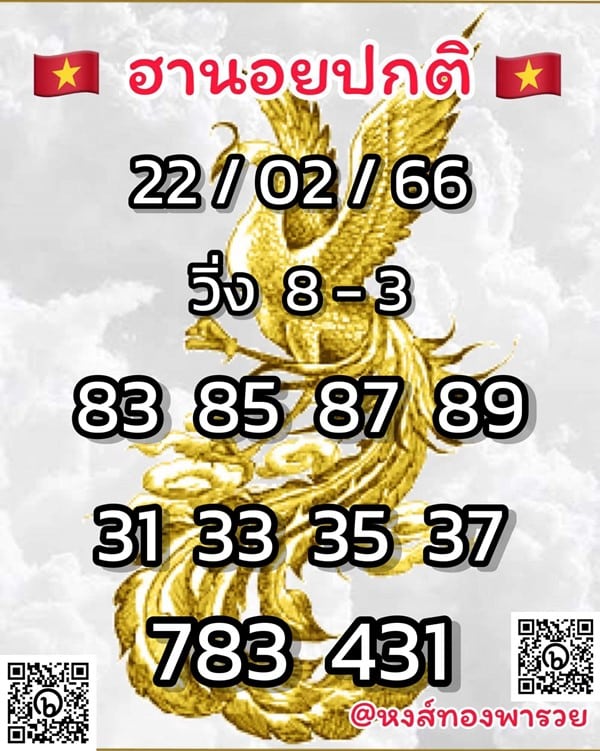 เลขเด็ดหวยฮานอย แนวทางหวยฮานอยวันนี้ 22 กพ 66