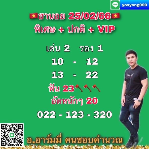 เลขเด็ดหวยฮานอย แนวทางหวยฮานอยวันนี้ 25 กพ 66
