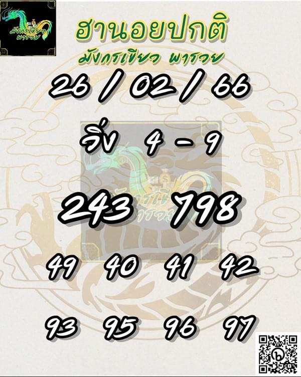 เลขเด็ดหวยฮานอย แนวทางหวยฮานอยวันนี้ 26 กพ 66