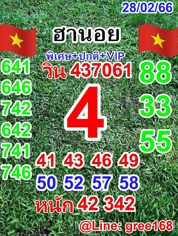 เลขเด็ดหวยฮานอย แนวทางหวยฮานอยวันนี้ 28 กพ 66