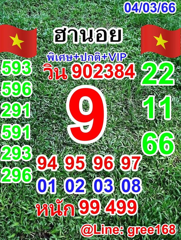 เลขเด็ดหวยฮานอย แนวทางหวยฮานอยวันนี้ 04 มีค 66