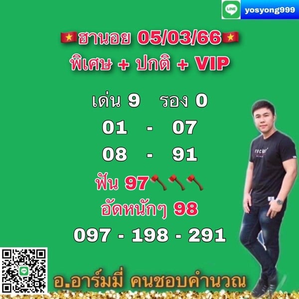 เลขเด็ดหวยฮานอย แนวทางหวยฮานอยวันนี้ 05 มีค 66