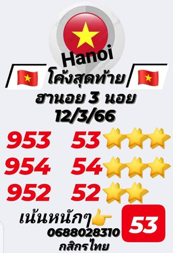 เลขเด็ดหวยฮานอย แนวทางหวยฮานอยวันนี้ 12 มีค 66