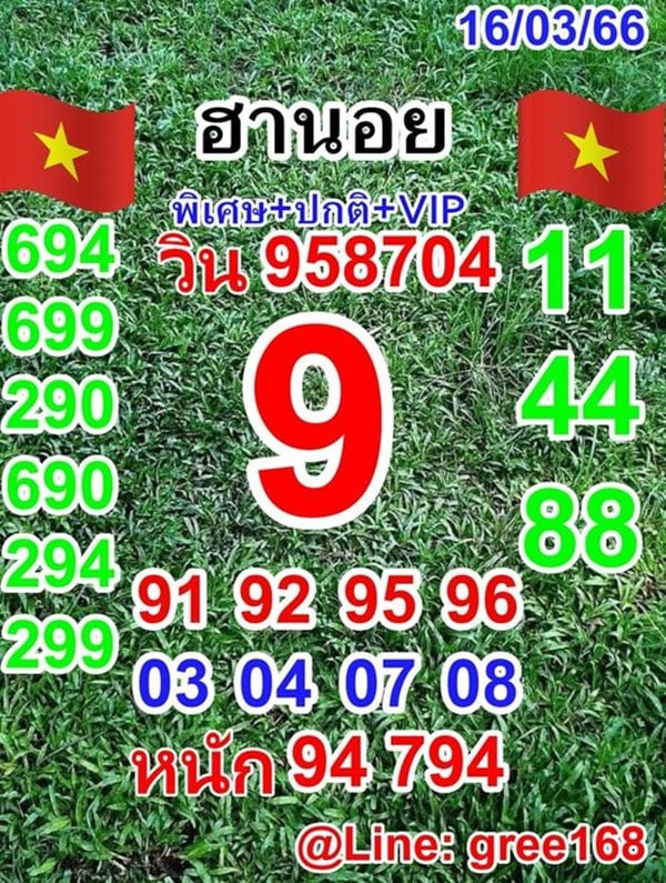 เลขเด็ดหวยฮานอย แนวทางหวยฮานอยวันนี้ 16 มีค 66