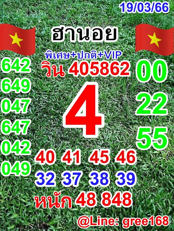 เลขเด็ดหวยฮานอย แนวทางหวยฮานอยวันนี้ 19 มีค 66