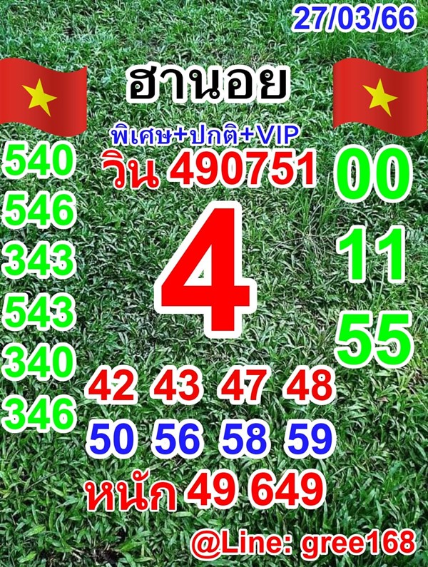 เลขเด็ดหวยฮานอย แนวทางหวยฮานอยวันนี้ 27 มีค 66