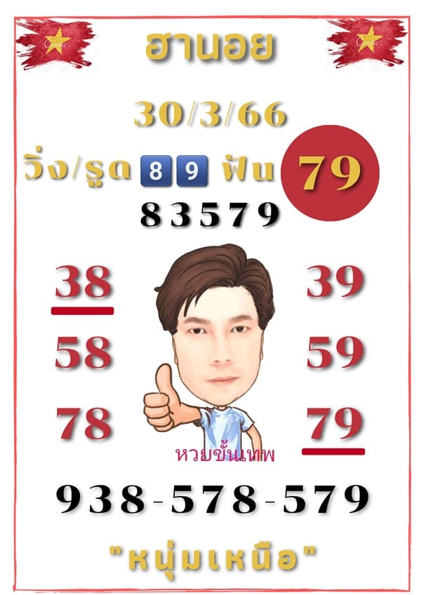 เลขเด็ดหวยฮานอย แนวทางหวยฮานอยวันนี้ 30 มีค 66