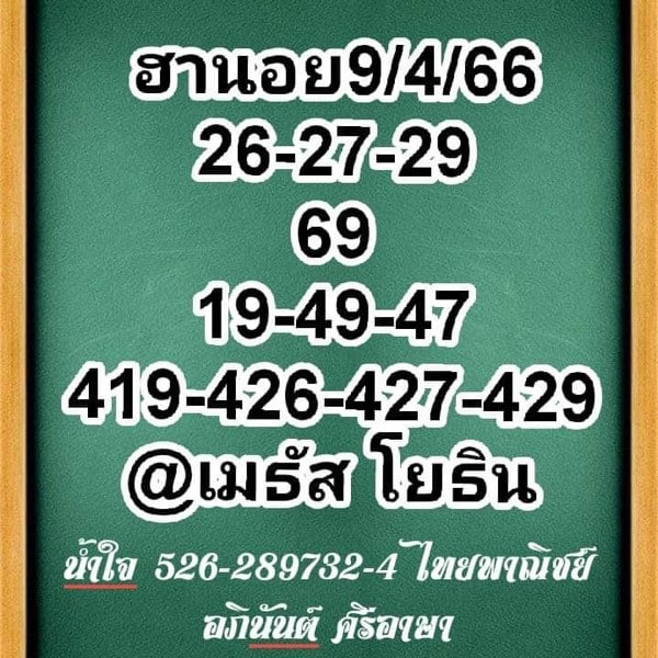 เลขเด็ดหวยฮานอย แนวทางหวยฮานอยวันนี้ 09 เมย 66